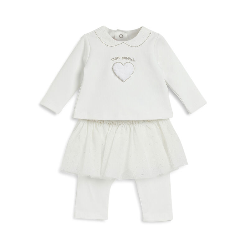 Girls Bronze Embellished T-shirt with Leggings image number 0